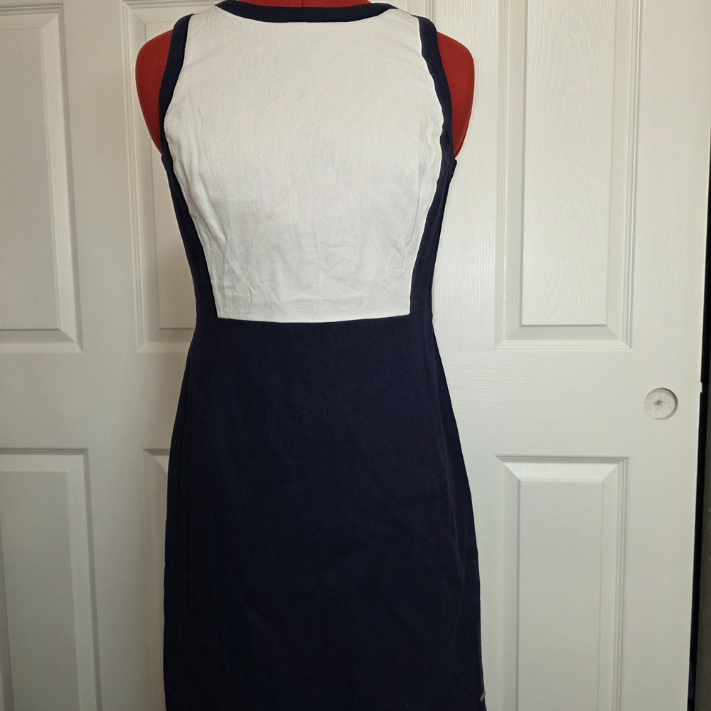 Tommy Hilfiger Navy and White Midi Dress